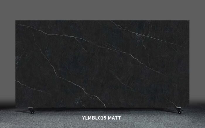 Marmuro imitacijos plytelė SPACE BLACK YLMBL015 – 3200x1600x12 mm, matinė porcelianinė plokštė - Image 1