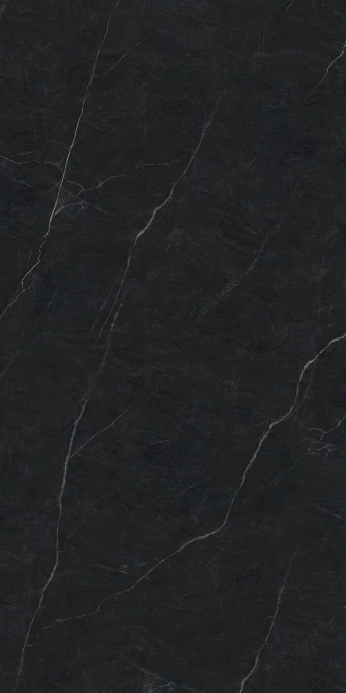 Marmuro imitacijos plytelė SPACE BLACK YLMBL015 – 3200x1600x12 mm, matinė porcelianinė plokštė - Image 2