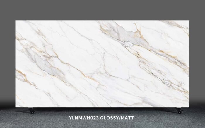 Marmuro imitacijos plytelė Beverly Gold YLNMWH023 – 3200x1600x12 mm (blizgi/matinė) - Image 1